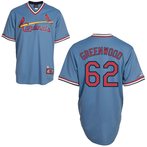 Nick Greenwood #62 MLB Jersey-St Louis Cardinals Men's Authentic Blue Road Cooperstown Baseball Jersey